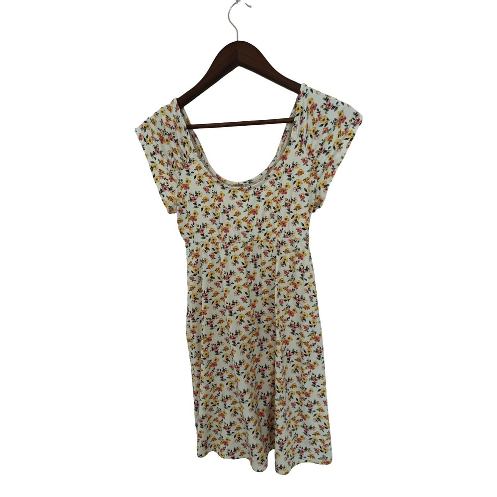 Urban Outfitters size small cap sleeve floral fit flare knit dress summer spring